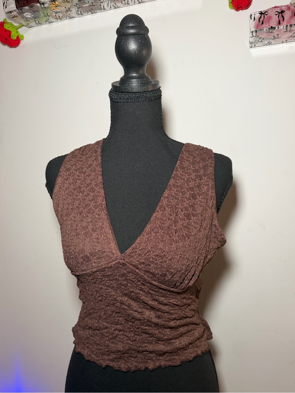 Marshalls Brown Textured V-Neck Tank